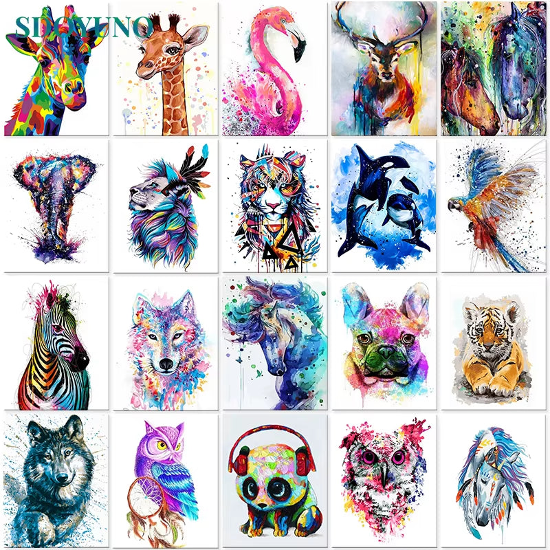 40X50Cm Frameless Painting by Numbers Animals on Canvas Pictures by Numbers Home Decoration DIY Minimalism Style